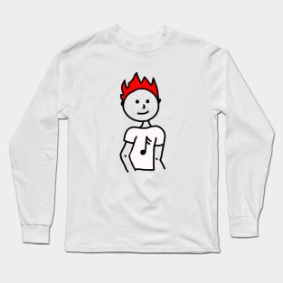 Flaming Music Man Long Sleeve T-Shirt